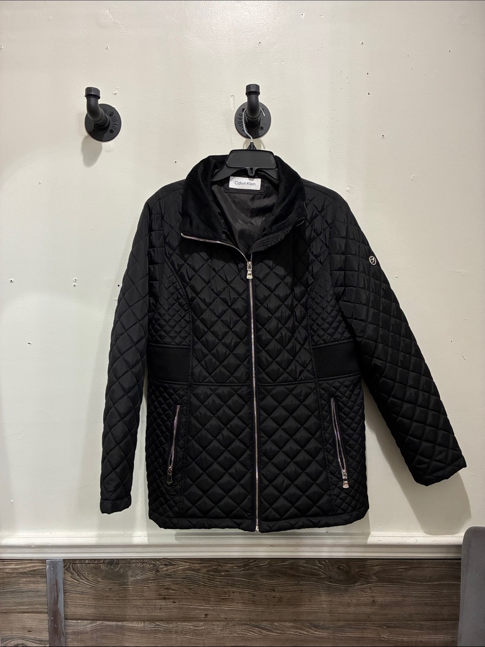 Calvin Klein Black Quilted Zip-Front Puffer Jacket
